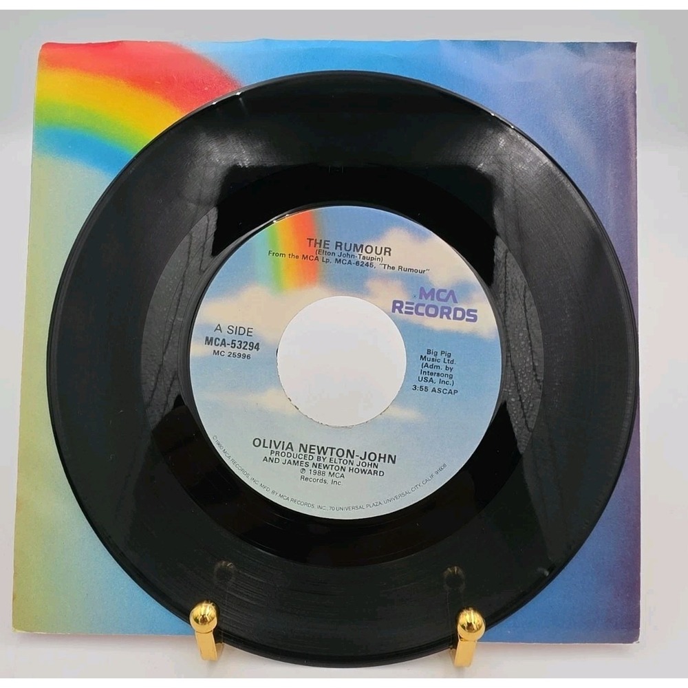 OLIVIA NEWTON-JOHN/RUMOUR/WINTER ANGEL USED 7" W/ PIC SLEEVE VG+/VINYL NM